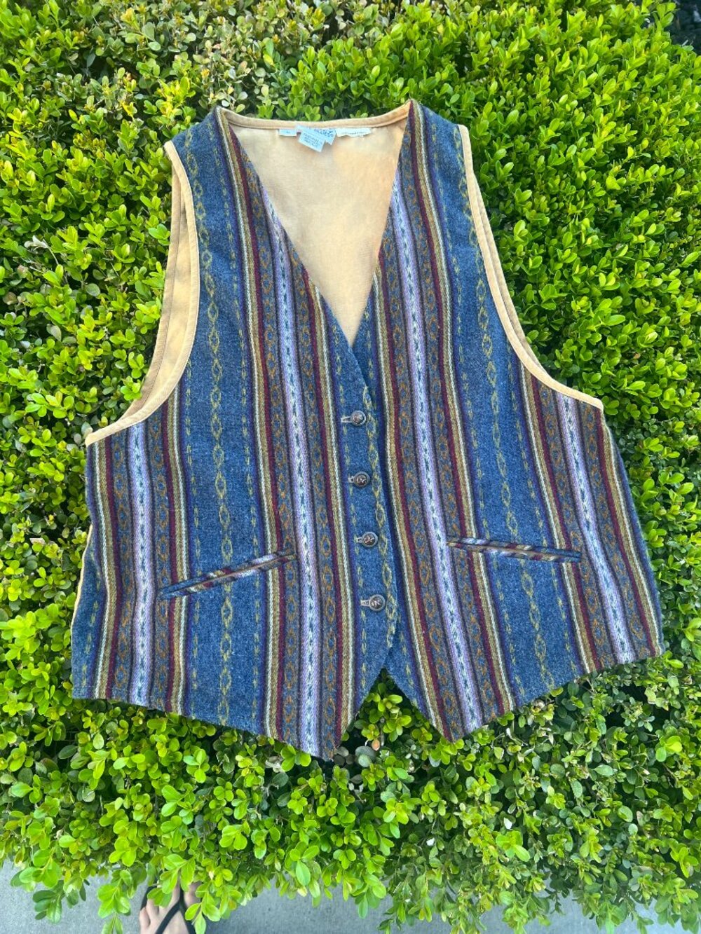 80's Southwest Vest - Western Boho - Koret City Blues - Women's Size Large